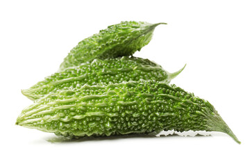  Bitter melon on white background