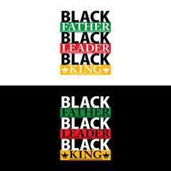 Black Father Black Leader Black King Vector Illustration.