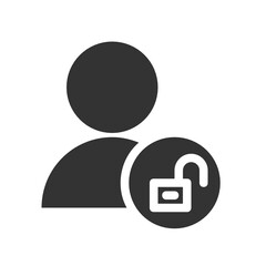 Unlock , Users solid icon.