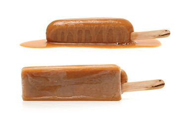 brown ice creams white background 