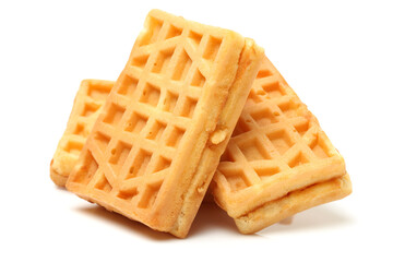 Waffles on a white background 