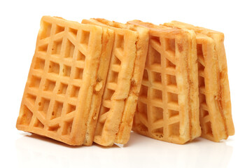 Waffles on a white background 