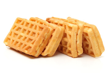 Waffles on a white background 