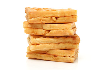 Waffles on a white background 