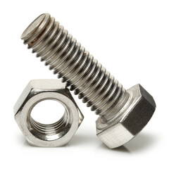bolt and nut isolated on white background