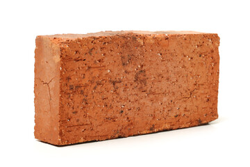 red brick isolated on white background 