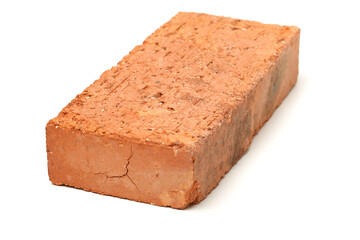 red brick isolated on white background 