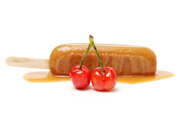 brown ice creams white background 