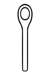 Empty spoon hand drawn ink sketch isolated on white background.