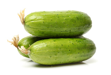Green cucumber on the white background