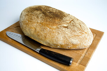 Hearth bread and knife