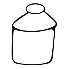 Closed sugar bowl hand drawn ink sketch isolated on white background.