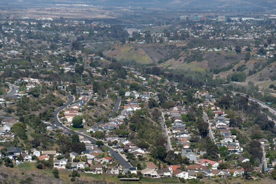 Aerial views of neighborhoods near La Jolla