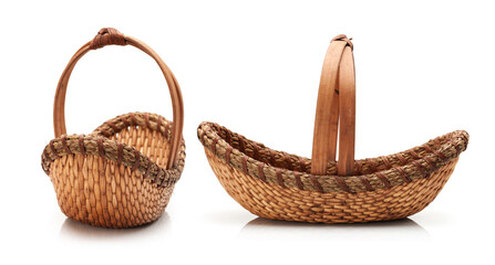 empty basket on white background