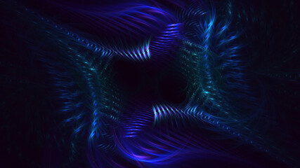 3D rendering abstract multicolor fractal light background