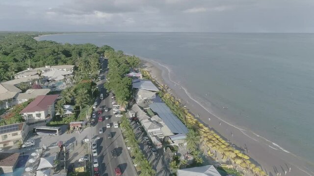 Aerial view of the beaches of Porto Seguro, Bahia, Brazil. 4K.