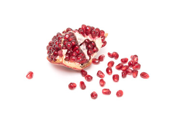 Pomegranate fruit isolated on white background. Healthy food