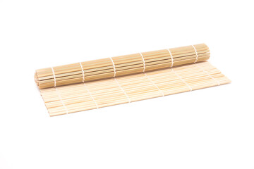 Sushi bamboo mat isolated on white background