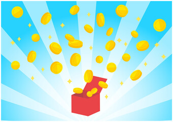 大量のコイン タワー イメージ イラスト Advertisement Wall Mural Advertiseme Siroyagi3