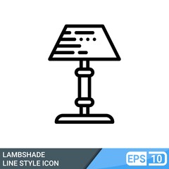 Lampshade icon in line style isolated on white background. EPS 10
