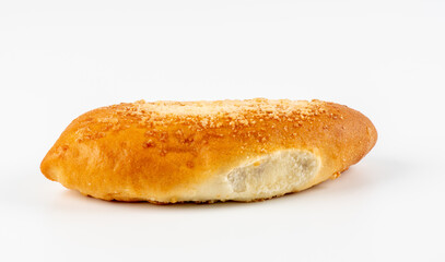 apple pie. Food photography of   small apple pastry on a white background. Breakfast pastries. 