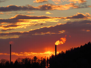 Schönes Bruckmühl: Blick nach Vagen bei Sonnenuntergang
