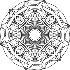 Circular Pattern Mandala Zentangle Henna Mehndi Tattoo, Decoration Circle Vector Clipart Floral Flower Decorative Ethnic Oriental Style Coloring Book Page Illustration Ornamental Ornament