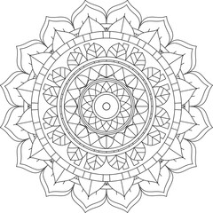 Circular Pattern Mandala Zentangle Henna Mehndi Tattoo, Decoration Circle Vector Clipart Floral Flower Decorative Ethnic Oriental Style Coloring Book Page Illustration Ornamental Ornament