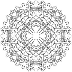 Circular Pattern Mandala Zentangle Henna Mehndi Tattoo, Decoration Circle Vector Clipart Floral Flower Decorative Ethnic Oriental Style Coloring Book Page Illustration Ornamental Ornament