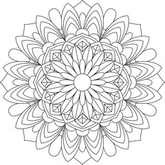 Circular Pattern Mandala Zentangle Henna Mehndi Tattoo, Decoration Circle Vector Clipart Floral Flower Decorative Ethnic Oriental Style Coloring Book Page Illustration Ornamental Ornament