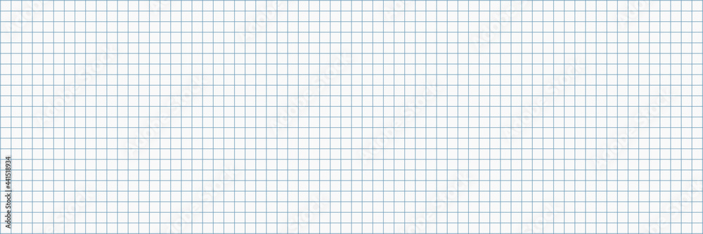Poster horizontal blank white paper with blue square lines for pattern and background