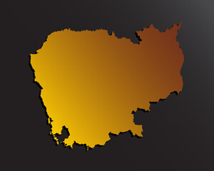 Obraz premium Vector map Cambodia gold style, Asia country
