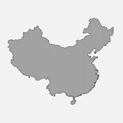 Vector map China, template Asia outline country