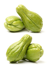 Chayote on a white background