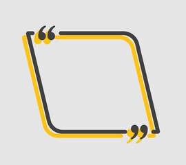 Quote speech bubble, text in brackets, square frame