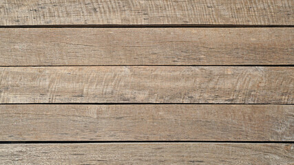 Fototapeta premium Texture of the wooden floor, Surface grunge of wood board plank, Horizontal lines pattern background, Top view