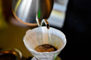 drip coffee, Barista making drips coffee