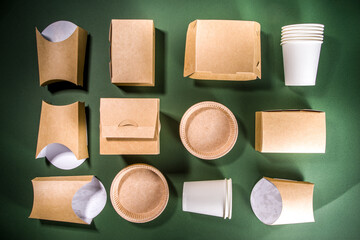 Cardboard fast food and drink packaging
