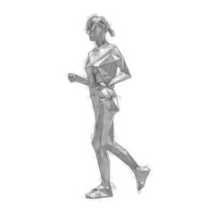Low poly sketch of a woman jogging. - 441521506