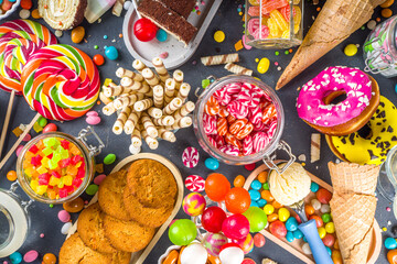 Selection of colorful sweets