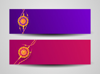 Raksha Bandhan Banner Background Design Template with Creative Rakhi Illustration