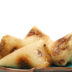 Rice dumpling on white background 
