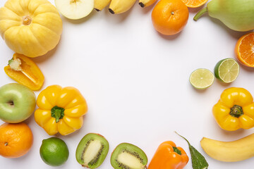 fresh vegetables on white background