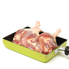 Duck legs on white background 