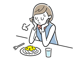 ベクターイラスト素材：食欲がない女子学生
