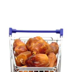 medjool dates on white background