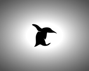Penguin Silhouette. Isolated Vector Animal Template for Logo Company, Icon, Symbol etc