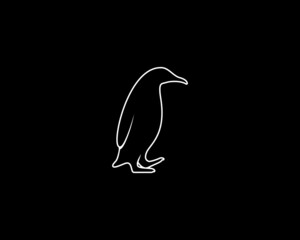 Penguin Silhouette. Isolated Vector Animal Template for Logo Company, Icon, Symbol etc