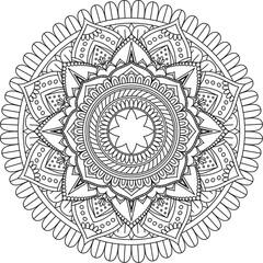 Circular Pattern Mandala Zentangle Henna Mehndi Tattoo, Decoration Circle Vector Clipart Floral Flower Decorative Ethnic Oriental Style Coloring Book Page Illustration Ornamental Ornament