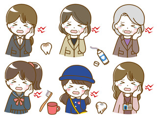 歯が痛い色々な年代の女性たち